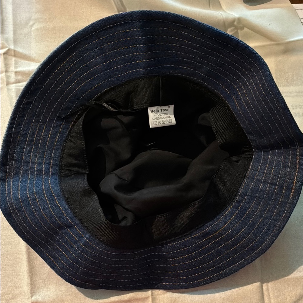 Hello Tree Patchwork Denim Bucket Hat - image 3